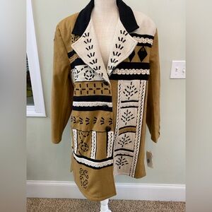 NWT ANTHONY MARK HANKINS WOOL COAT EMBROIDERED WEARABLE ART 3X